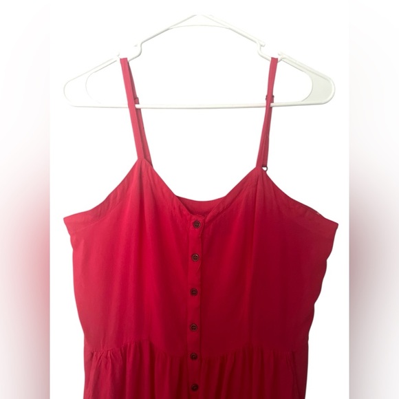 Fun & Flirt Coral Button-Up Romper-Size L - Picture 6 of 10